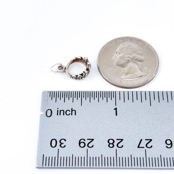 Vintage Sterling Silver 925 Ornate Crown Charm Pendant - Picture 9 of 9